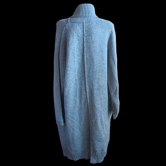 Women's Small Gap Long Cardigan Sweater Gray Open Front Ribbed Knit Womens S - Picture 5 of 8